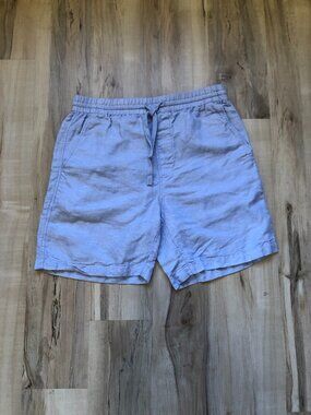 Panama Jack Men's Small Blue Linen Lyocell Drawstring Pull On Casual Shorts